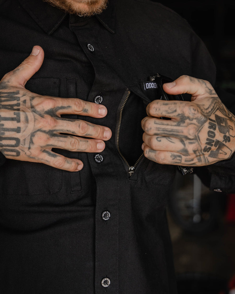 DIXXON - WORK SHIRT LONG SLEEVE BLACK - MENS