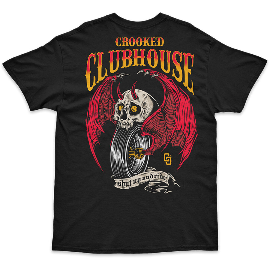 Crooked Clubhouse Shut Up and Ride 4 Tee - Black