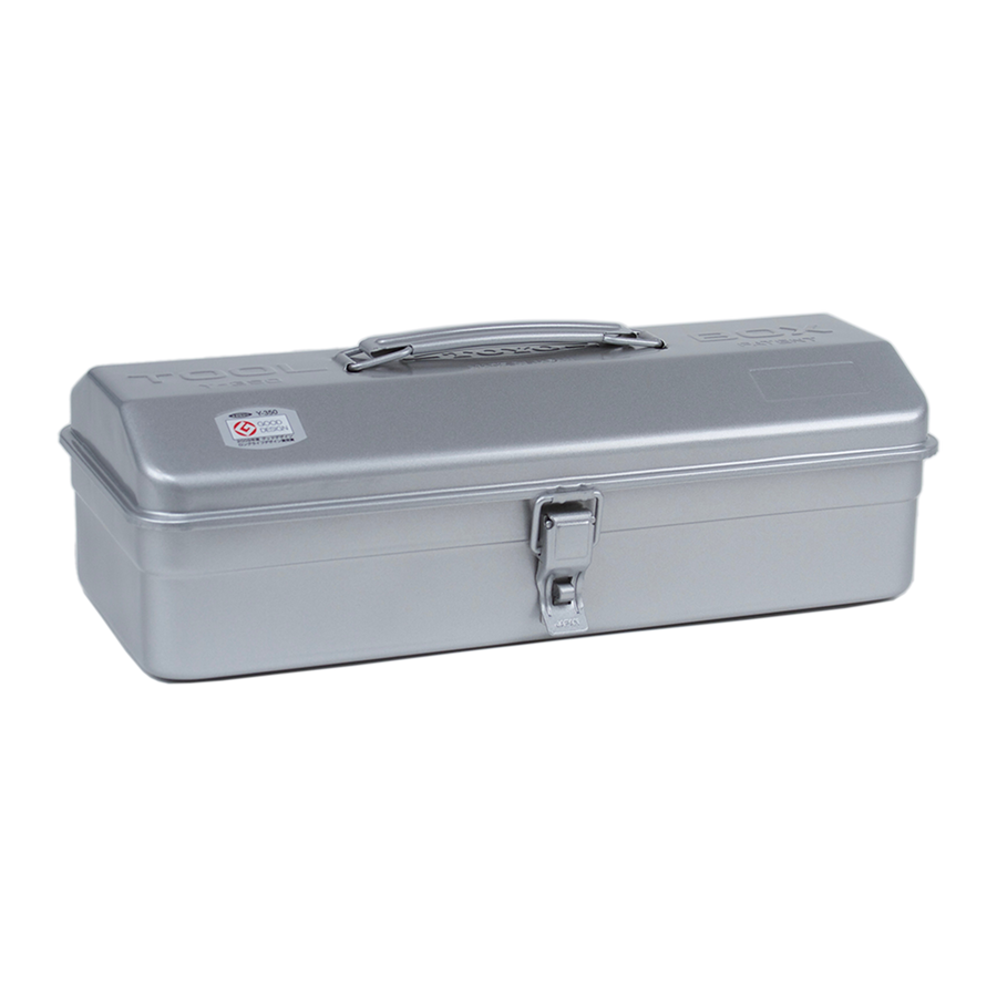 Toyo Steel Y-350 Glossy Silver. Durable glossy silver steel container featuring a stylish camber-top cover and practical round handle for versatile storage. 1.3kg.