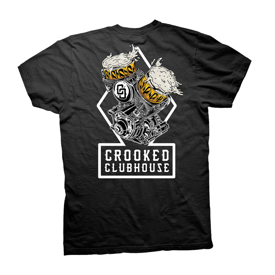 Crooked Clubhouse Beer Run 2 Tee - Black