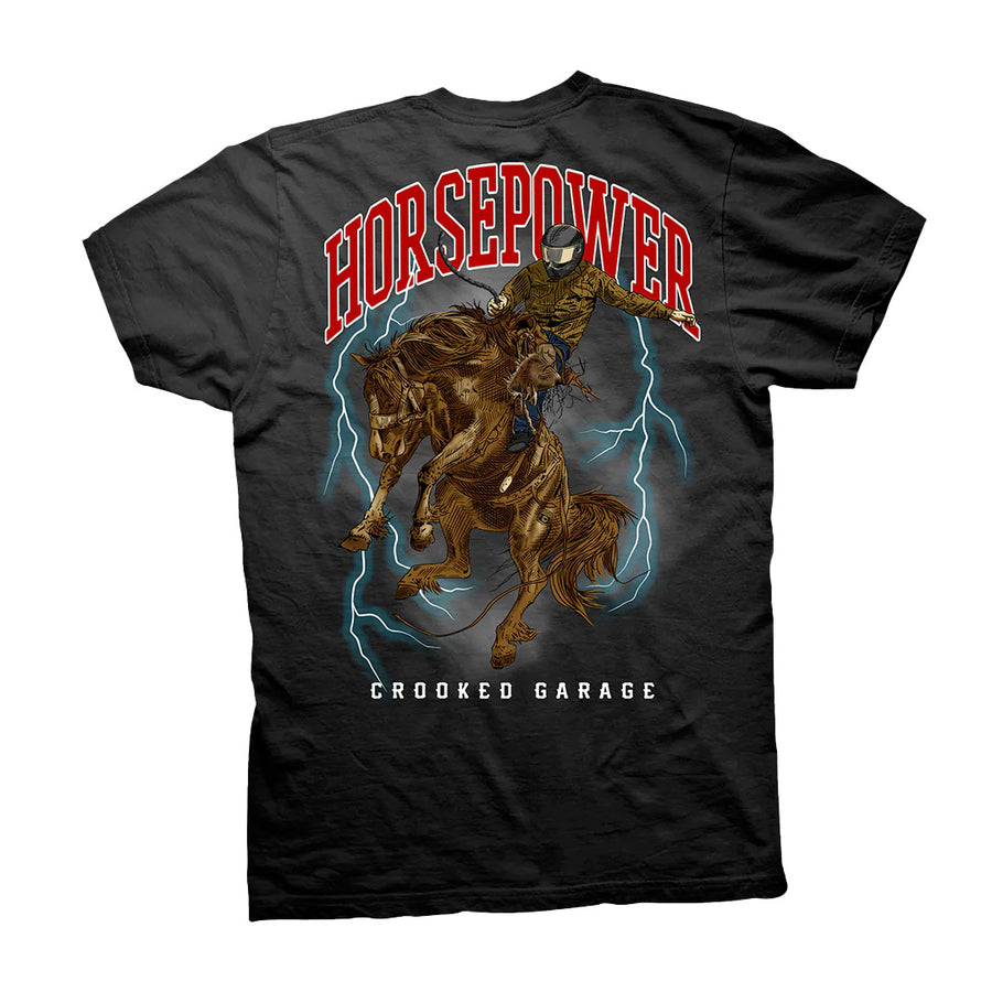 Crooked Clubhouse CG Horsepower Tee - Black