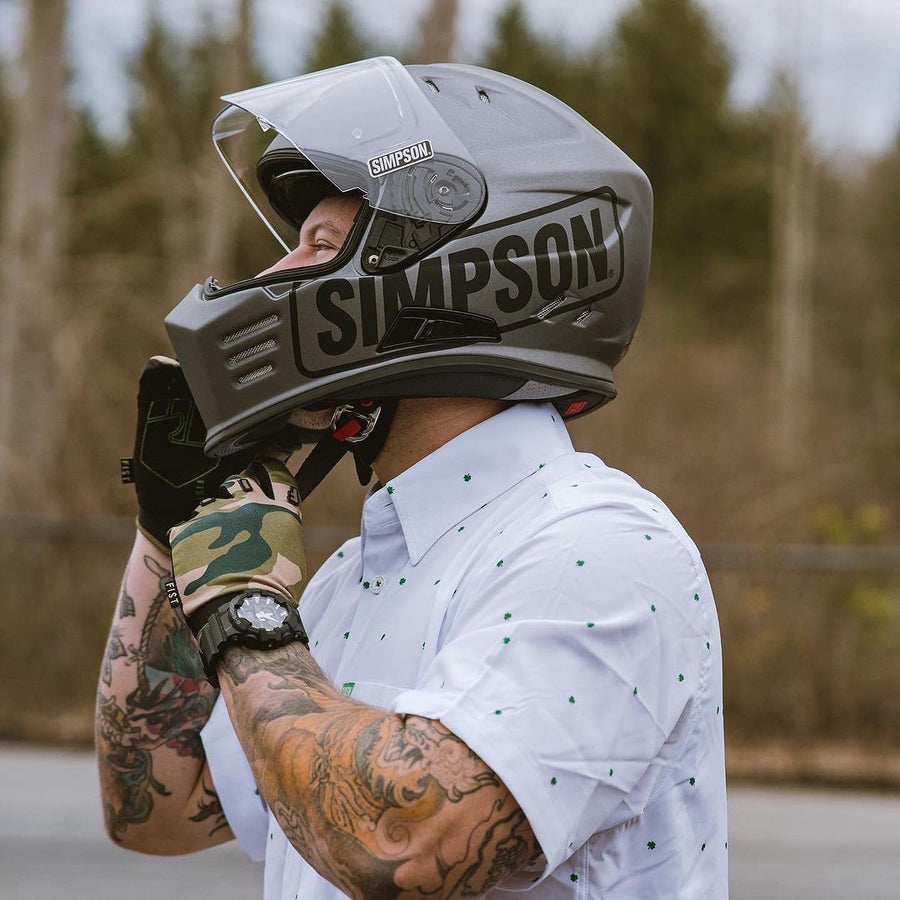 Limited Edition Simpson Ghost Bandit Logo Helmet - Flat Alloy