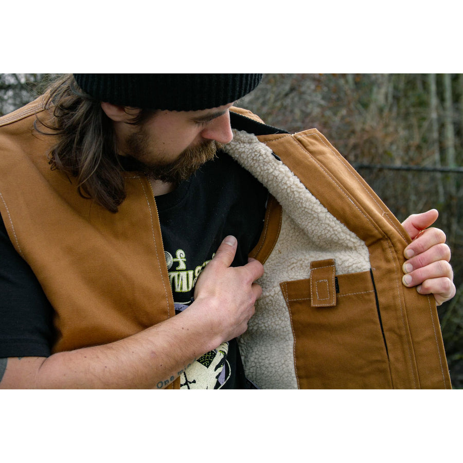 Duck Sherpa Lined Vest - Brown