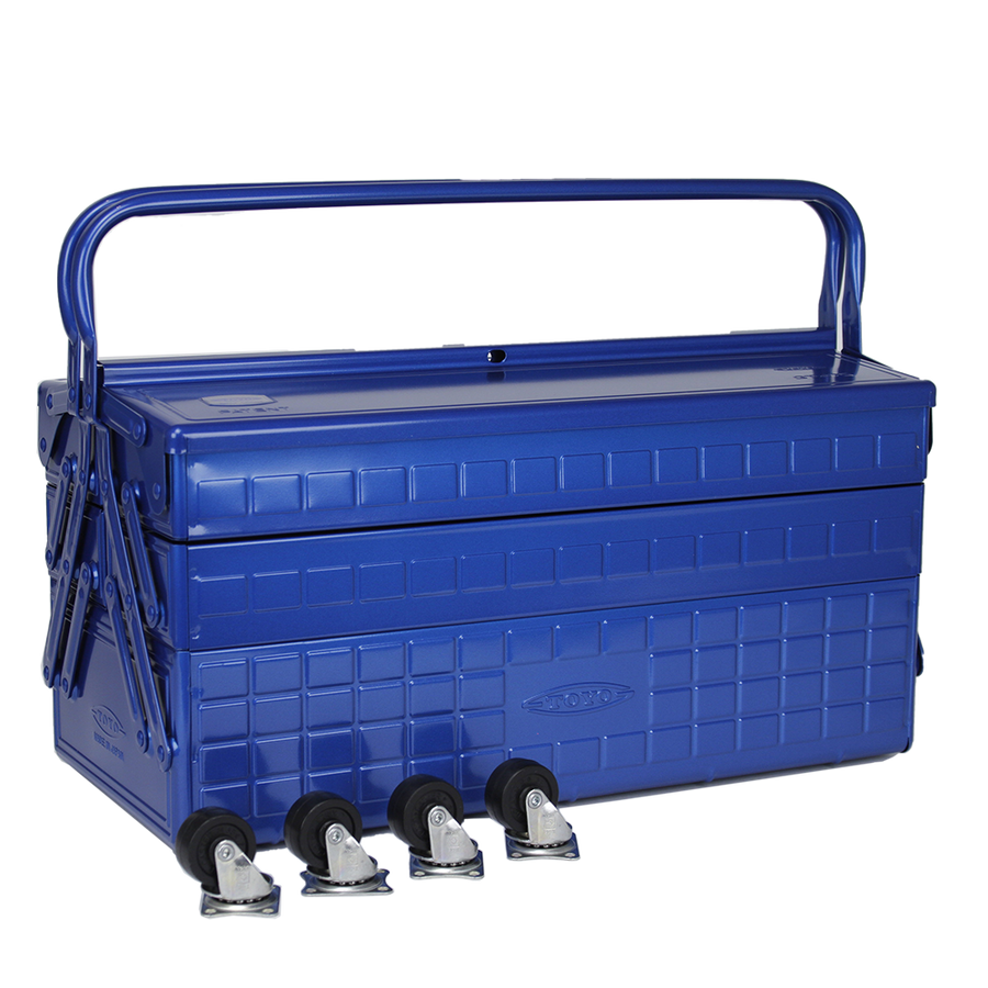 TOYO STEEL LARGE ULTIMATE MOTO TOOLBOX WITH 3 CANTILEVER TRAYS - BLUE