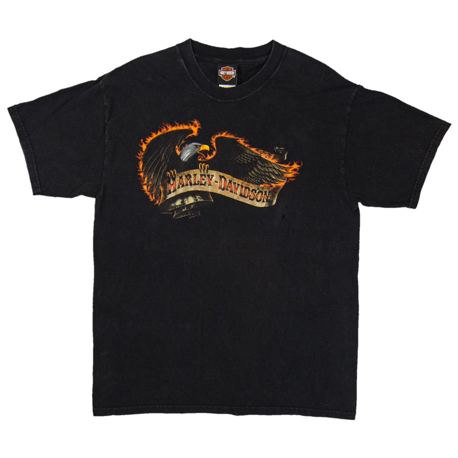 Harley Davidson Vintage T-Shirt - Eagle Thunder Bay Ontario Harley - Black
