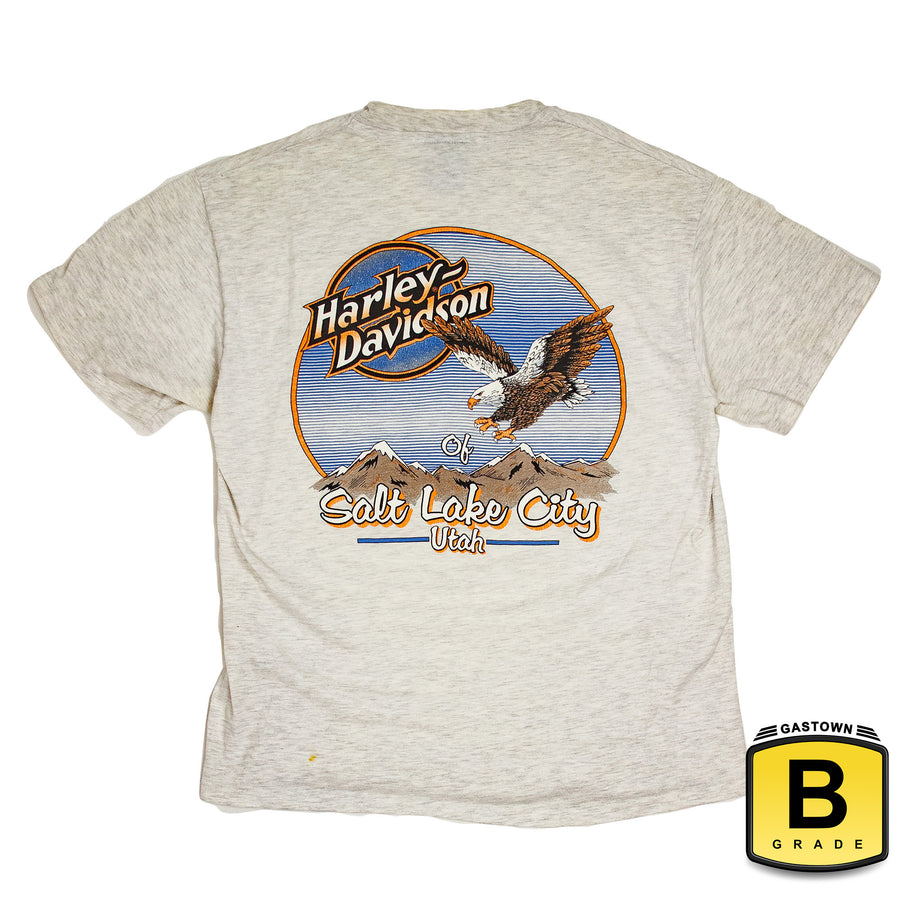 Harley Davidson Vintage T-Shirt - Salt Lake City Harley Utah - Grey