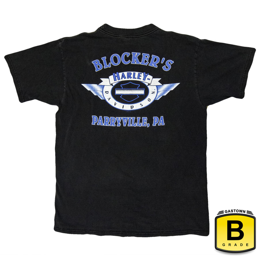 Harley Davidson Vintage T-Shirt - Blocker's Parryville Eagle - Black