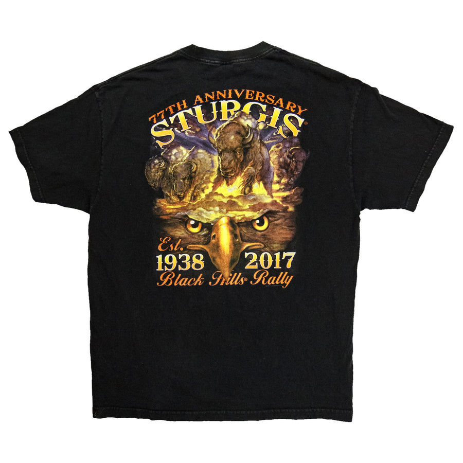 Harley Davidson Vintage T-Shirt - Sturgis 77th Anniversary Black Hills Rally - Black