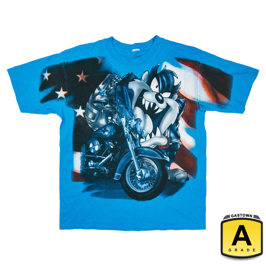 Motorcycle Vintage T-Shirt - Taz Looney Tunes - Blue
