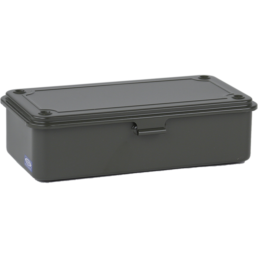 Toyo Steel T-190 Moss Green. Sleek matte moss green steel box with seamless construction, perfect for efficient storage and stacking. 0.4kg.