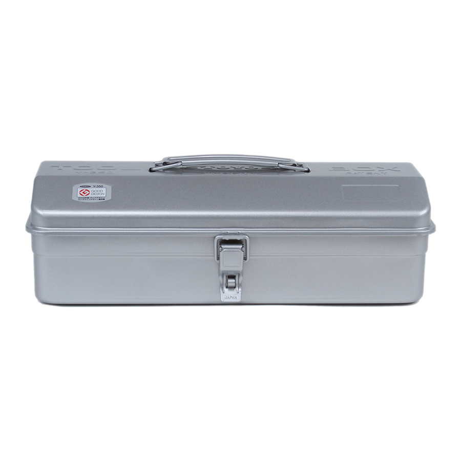 Toyo Steel Y-350 Glossy Silver. Elegant glossy silver steel container with a camber-top cover and round handle, providing a sleek and functional storage option. 1.3kg.